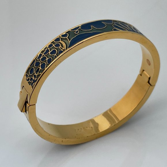 J. Crew Bracelet gold plated bangle enamel paint F - Picture 7 of 11